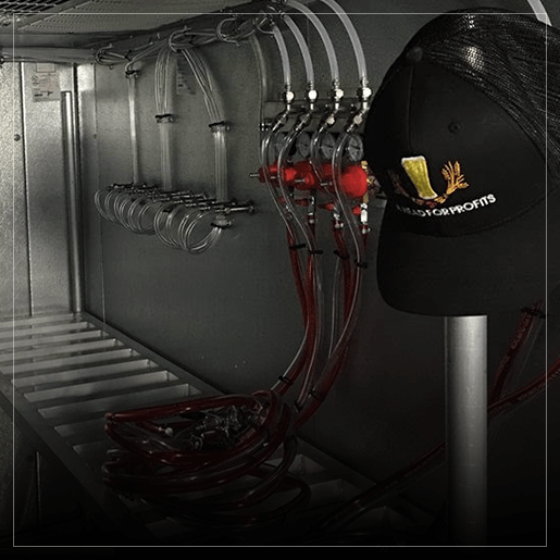 Keg Cooler A Head For Profits Hat Sitting On Newly Installed Beer Line Equipment